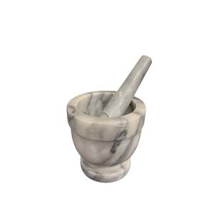 Vintage Heavy Marble Mortar & Pestle Classic Herb Pill Grinder Apothecary Tool